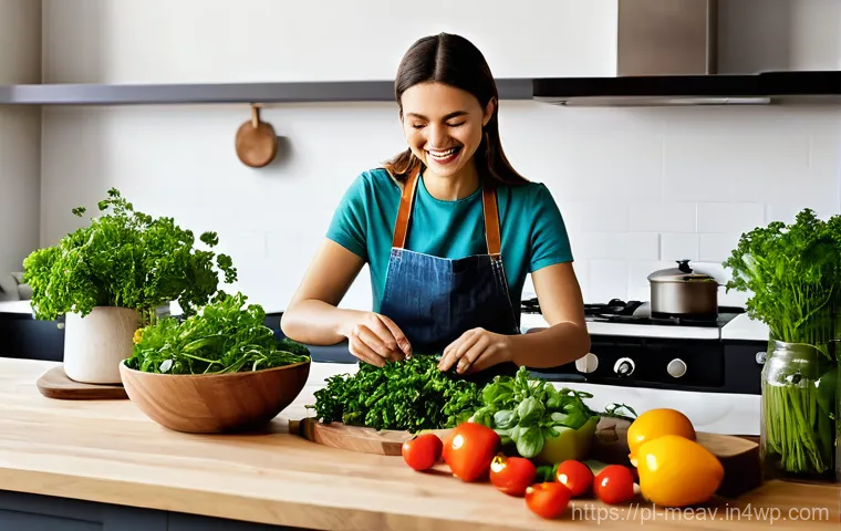 항염증 식단에 필요한 비타민과 미네랄 - Image Prompt 1: The Vibrant Anti-Inflammatory Kitchen**