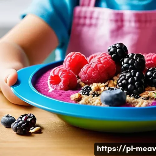 Home 33 어린이를 위한 항염증 식단 구성 방법 - A vibrant and colorful children’s smoothie bowl featuring a mix of fresh blueberries, raspberries, a...