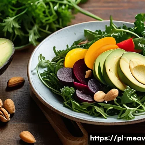 Home 32 항염증 식단을 통한 에너지 증진 - A vibrant, detailed still life of a Mediterranean-inspired healthy meal featuring a rustic wooden ta...